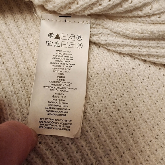 Michael Kors White Cowl Neck Waffle Pattern Pullover Sweater L - Picture 11 of 13